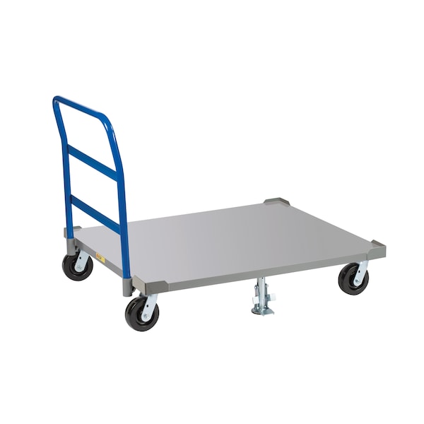 Solid Deck Pallet Dolly, 48"X48" Solid Deck, Handle, Load Retainers